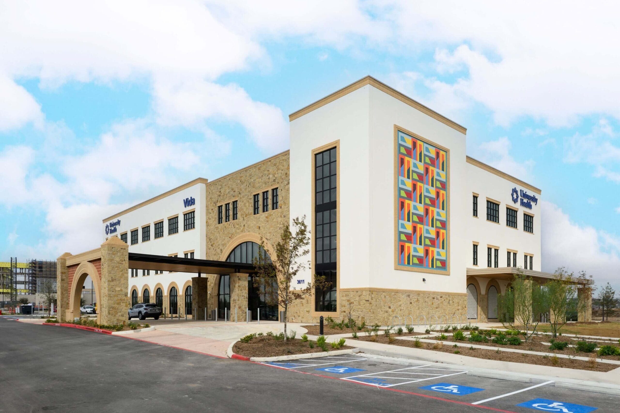 Exterior view of the Vida, a three-story health facility bringing comprehensive healthcare closer to home.